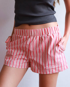 Red Stripe Logo Shorts